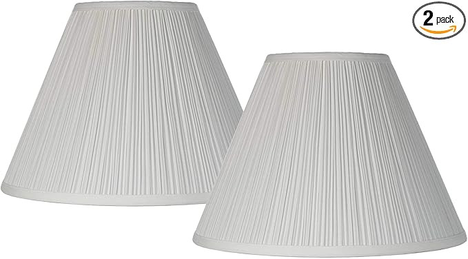 Set of 2 White Pleated Large Empire Lamp Shades 6.5" Top x 15" Bottom x 11" High (Spider) Replace... | Amazon (US)
