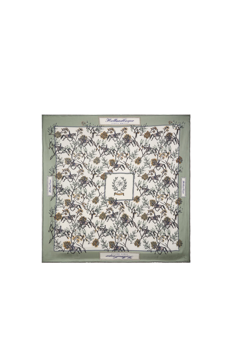 Atlas Silk Scarf (Thyme) | Holland Cooper