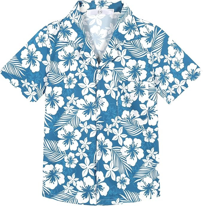 APTRO Boy's Hawaiian Shirt Tropical Beach Casual Summer Shirt with Pocket Short Sleeve 4-15 Years | Amazon (US)