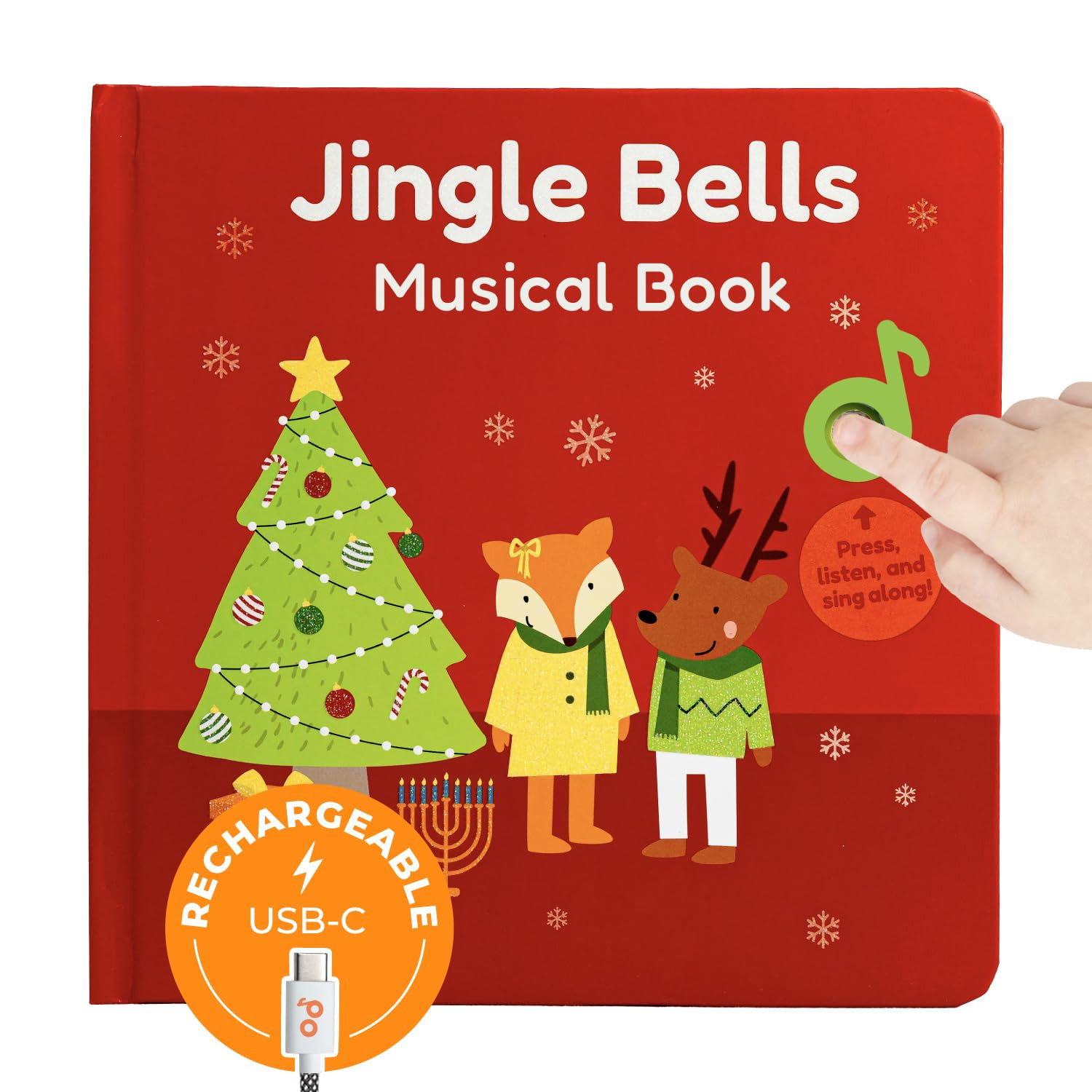 Cali's Books Jingle Bells USB-C Rechargeable Christmas Musical Book - Toddler Interactive Christm... | Amazon (US)