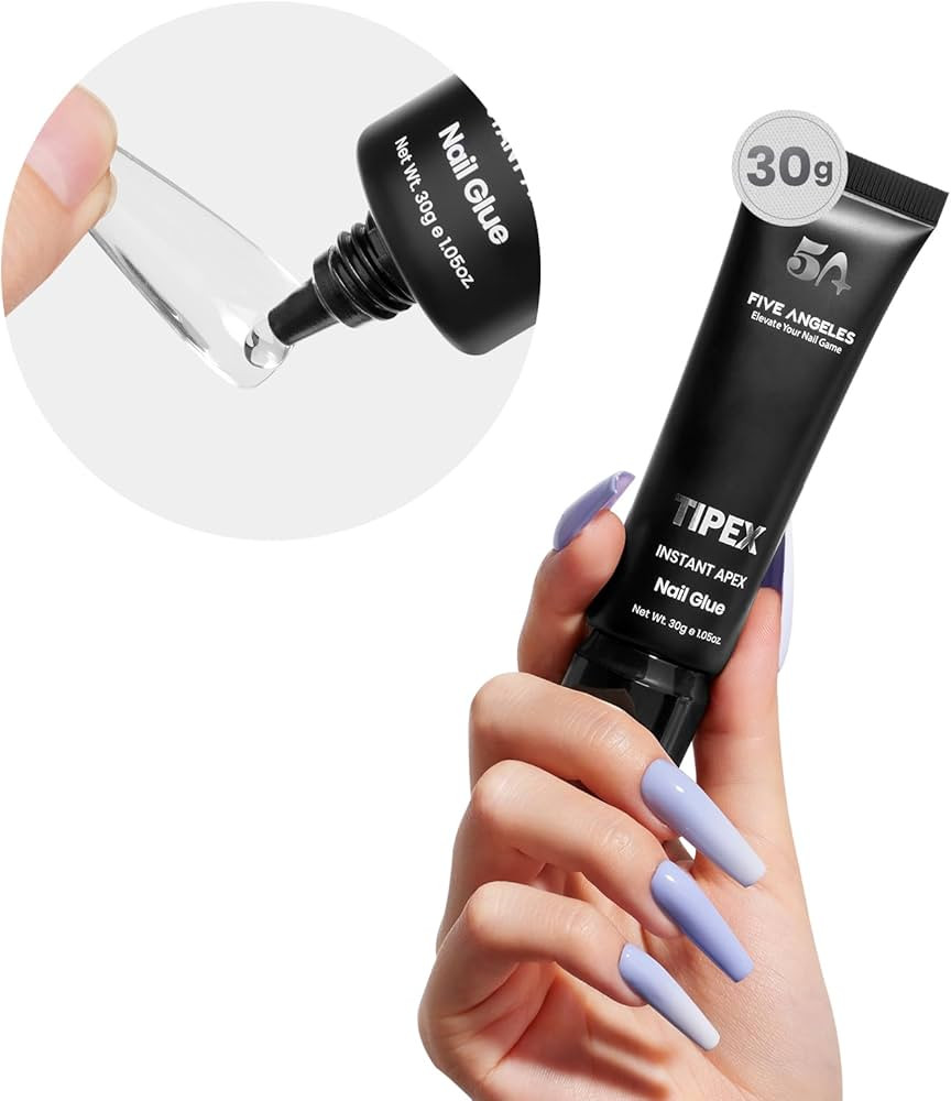 Five Angeles Tipex UV Nail Glue 30g, Solid Gel Nail Glue for Gel Nail Tips,UV Cured for Clear Nai... | Amazon (US)