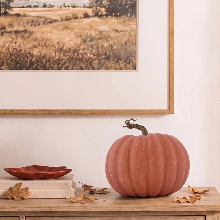 Short Speckled Foam Pumpkin Decoration, Brown, 7", Fall by Way To Celebrate | Walmart (US)