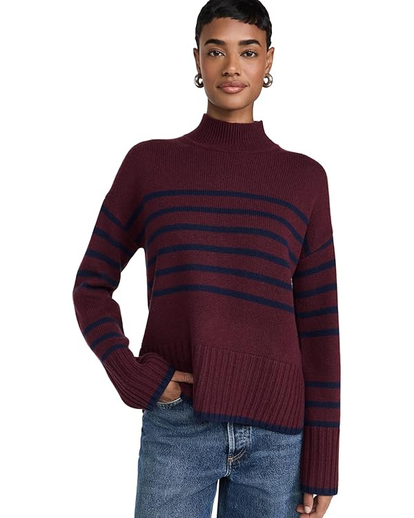 Stateside Women's Striped Mock Neck Sweater | Amazon (US)