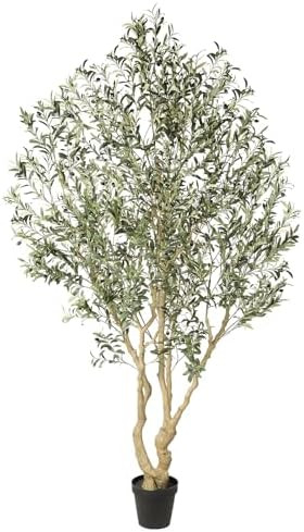 Realead Artificial Olive Tree 8ft - Large Faux Olive Tree with Realistic Leaves and Olives - Full... | Amazon (US)