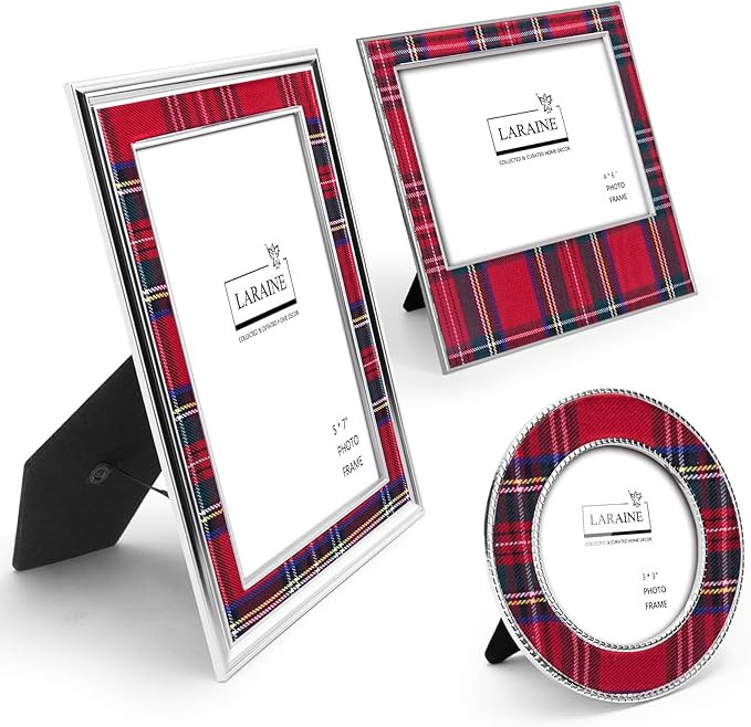 LARAINE Picture Photo Frame 3-color Plaid Metal High Definition Display Pictures for Tabletop Hom... | Amazon (US)