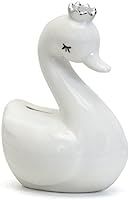 Child to Cherish Ceramic Swan Piggy Bank with Silver Crown, White | Amazon (US)