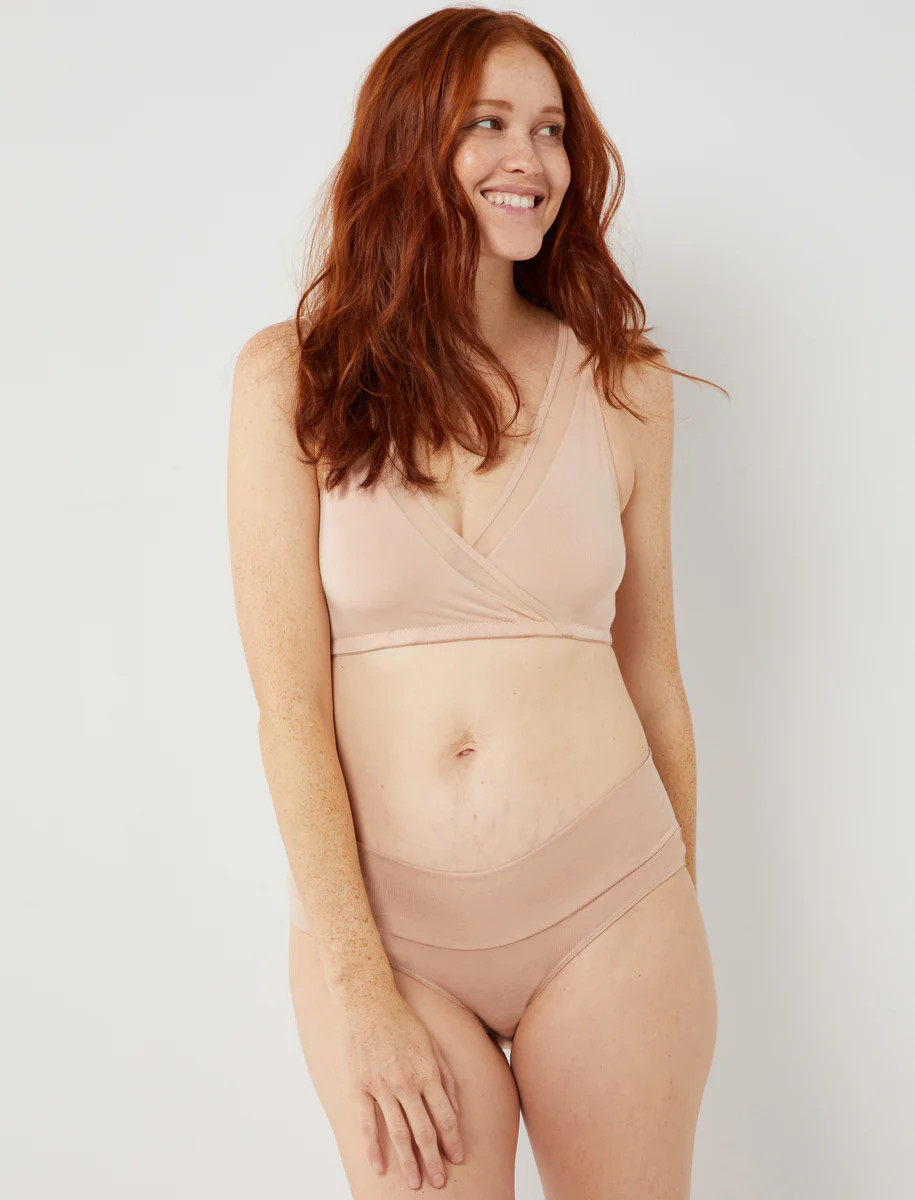 Mesh Trim Wrap Maternity and Nursing Bra | A Pea In The Pod