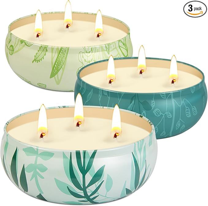 Citronella Candles Outdoor, Large Citronella Candles for Patio, 3 Pack 12oz Summer Indoor Candles... | Amazon (US)