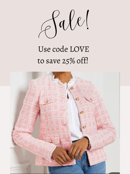 Use code LOVE to save 25% off this beautiful pink tweed lady coat!

#LTKsalealert #LTKworkwear #LTKSeasonal