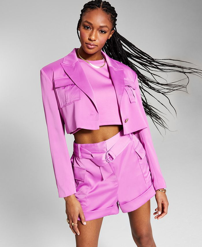 INC International Concepts Jeannie Mai X INC Cropped Utility Blazer, Created for Macy's & Reviews... | Macys (US)