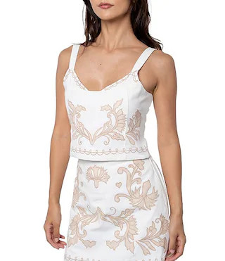 CIEBON Lyra Embroidered Sweetheart Neck Sleeveless Coordinating Top | Dillard's | Dillard's