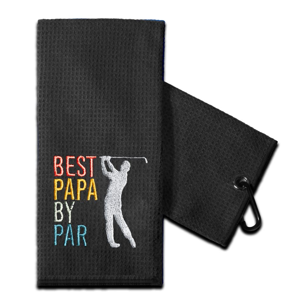 TOUNER Best Papa by Par Golf Towels with Clips Embroidered Funny Gentleman Golf Gifts, Golfing Ba... | Amazon (US)