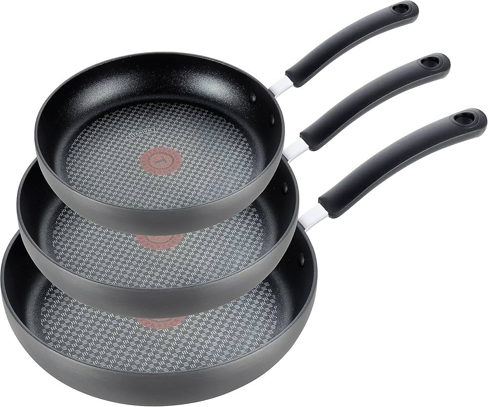 T-fal Ultimate Hard Anodized Nonstick Fry Pan Set 8, 10.25, 12 Inch Oven Safe 400F, Lid Safe 350F... | Amazon (US)