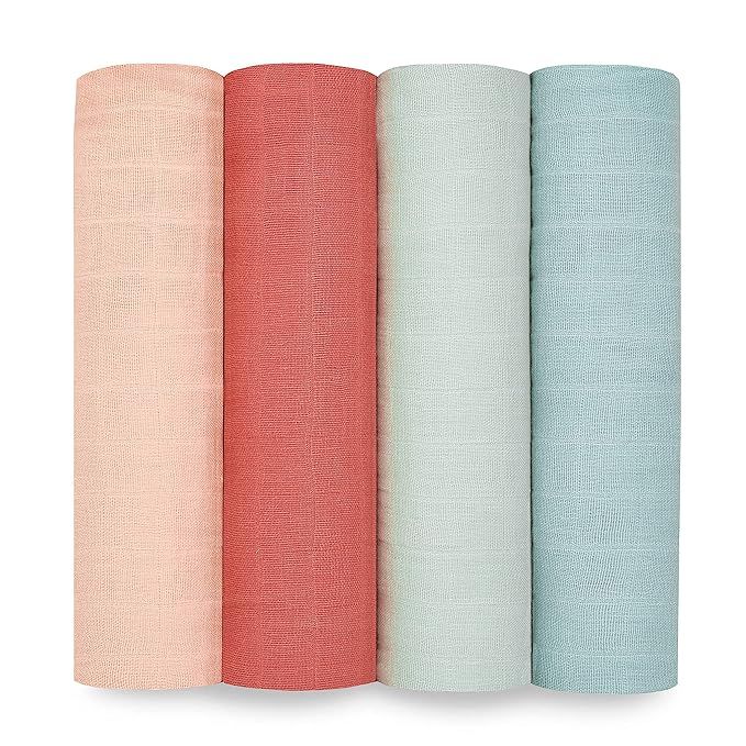 aden + anais Swaddle Blanket, 100% Organic Cotton Muslin Blankets for Girls & Boys, Baby Receivin... | Amazon (US)