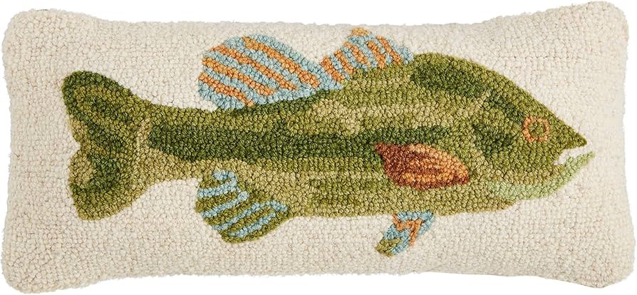 Mud Pie Fish Hook Wool Pillow | Amazon (US)