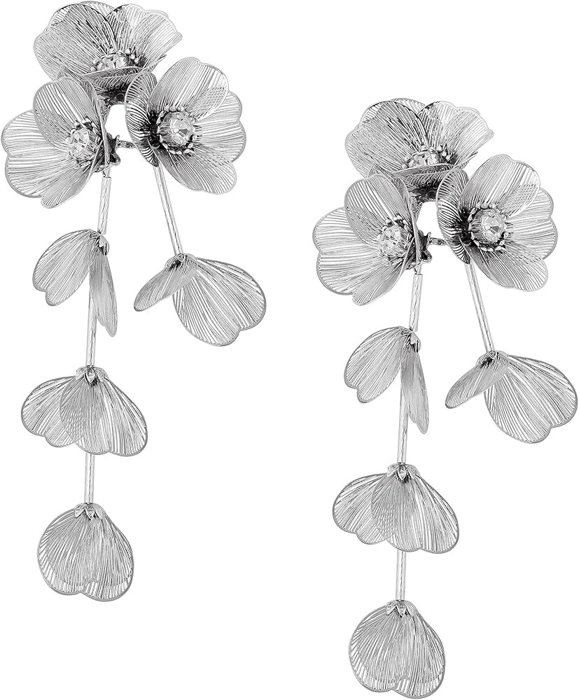 Statement Chunky Flower Dangle Earrings for Women, Floral Jewelry Accessessories Romantic Cool Gi... | Amazon (US)