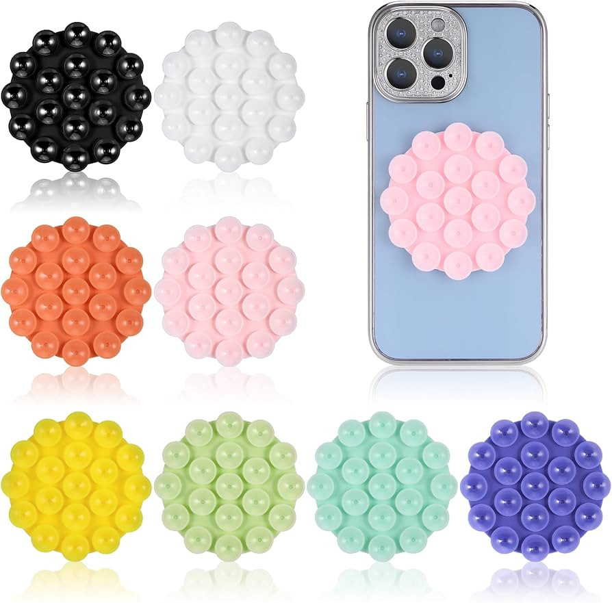 Hejo 8PCS Silicone Suction Cup Phone Holders, Suction Phone Mount, Multipurpose Phone Suction Pad... | Amazon (UK)