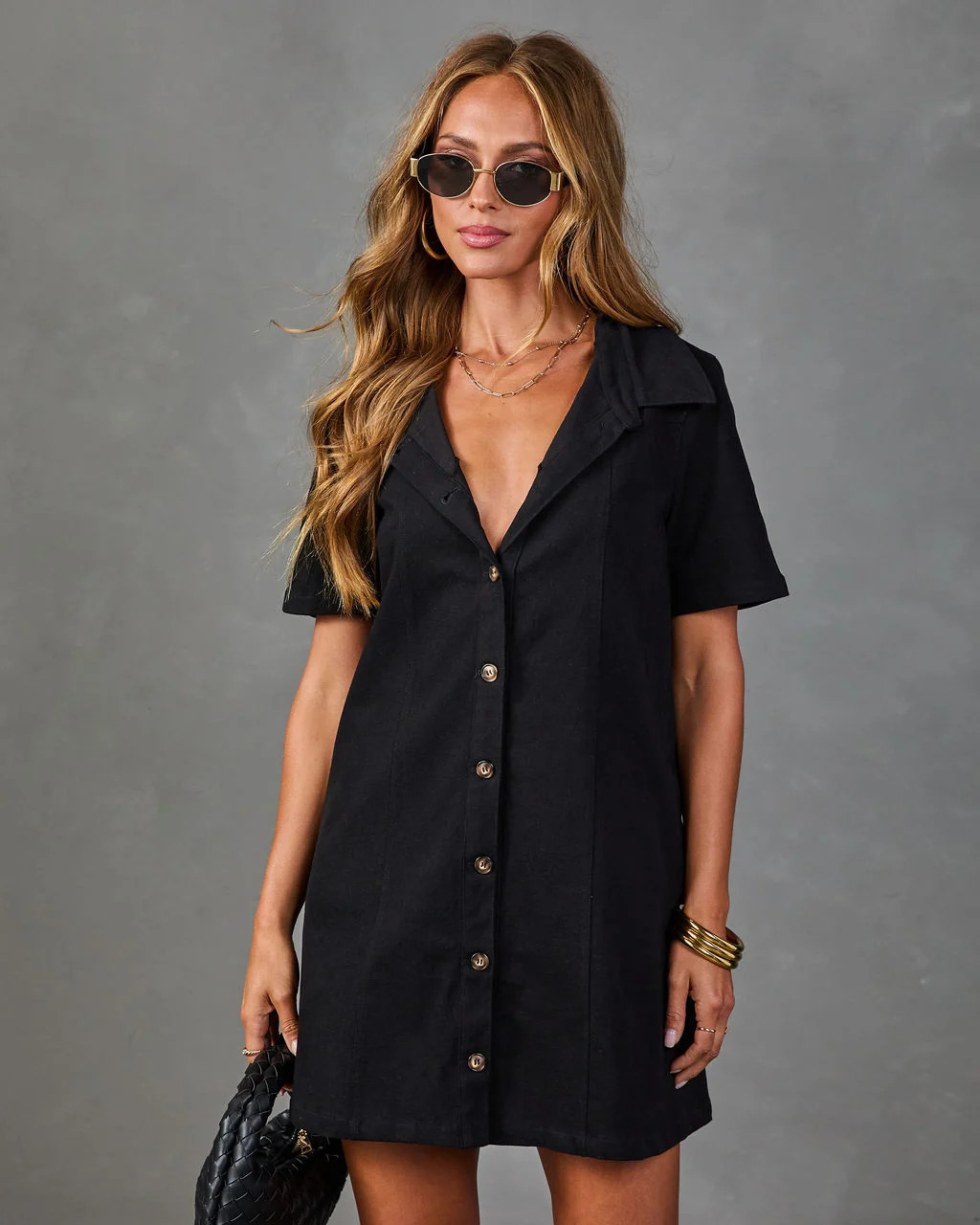 Dariah Denim Mini Shirt Dress | VICI