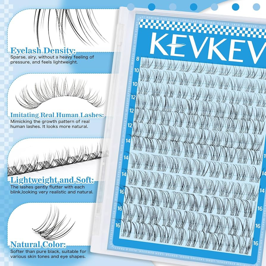 Wispy Lash Clusters Kit Venus Invisible Thin Band Natural Eyelash Clusters 8-16mm Lash Extension ... | Amazon (US)