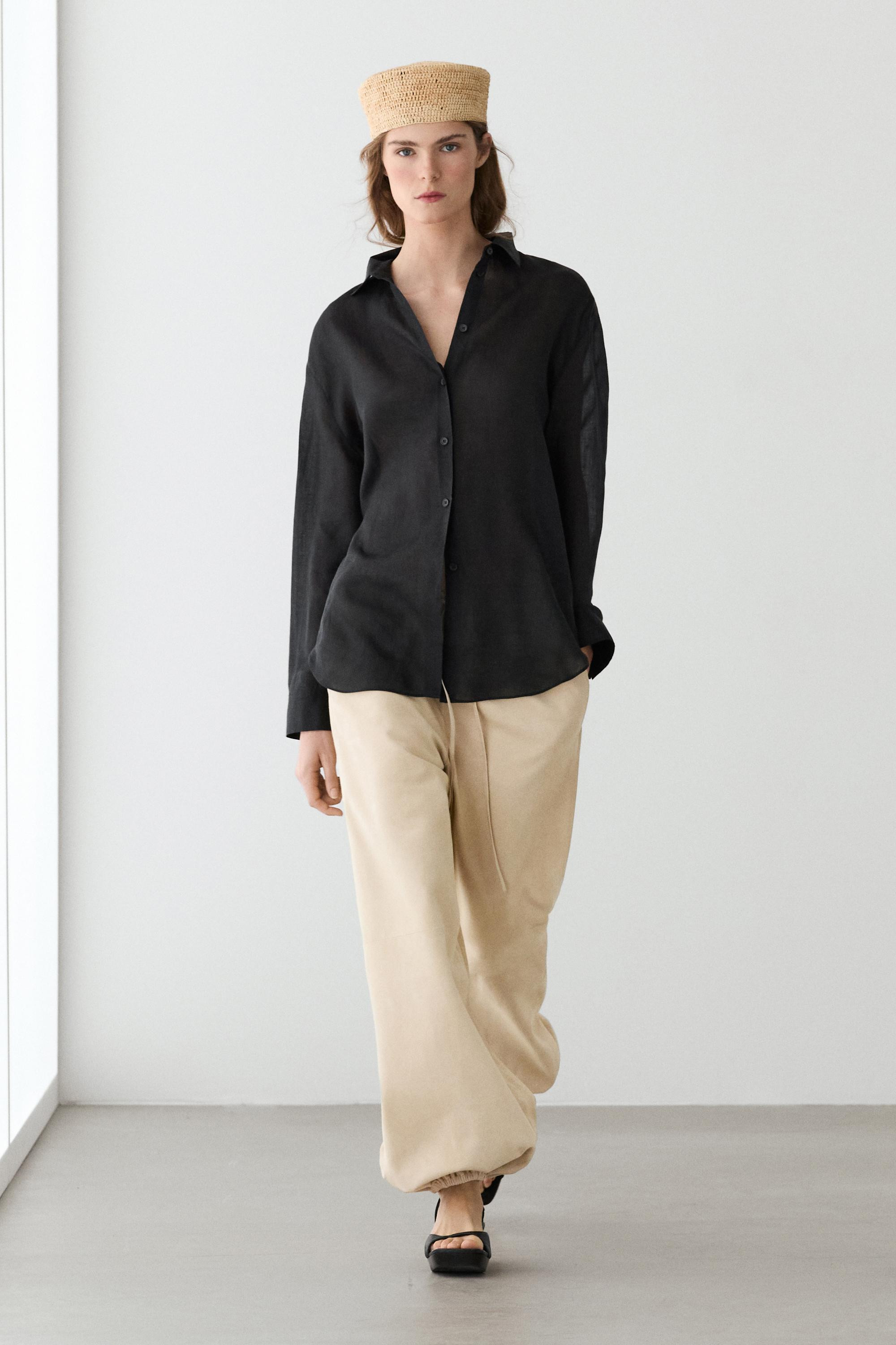 Flowing 100% ramie shirt | Massimo Dutti UK