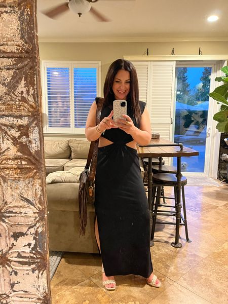 Date night look! This maxi cutout dress is one of my favorites. When you clip the coupon, it’s under $22! Comes in lots of colors, would be a great summer/fall wedding guest dress. It’s petite friendly and tts, I’m  5’2” and wearing a small. 

#LTKFind #LTKcurves #LTKwedding