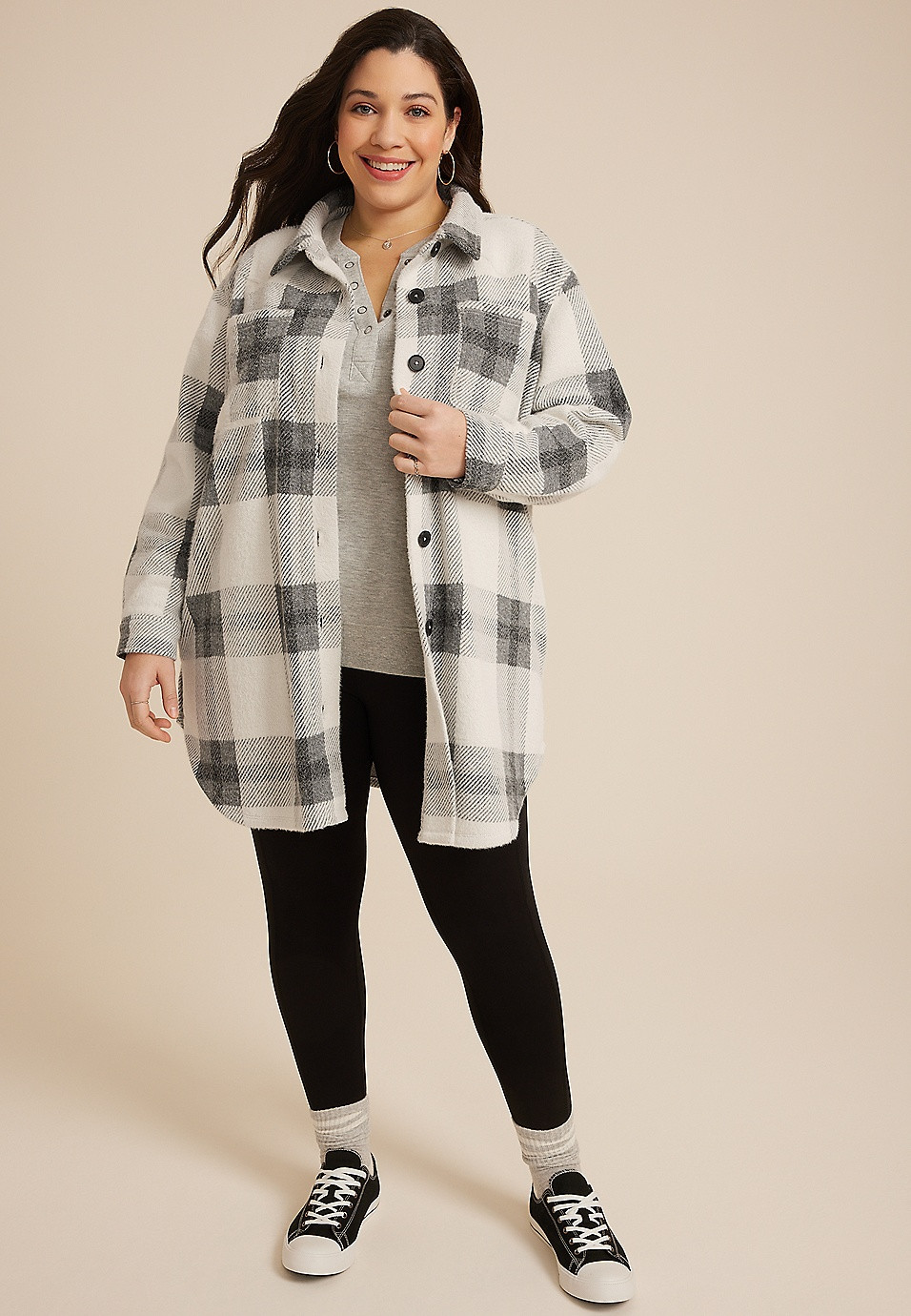 Plus Size Super Plush Longline Shacket | Maurices