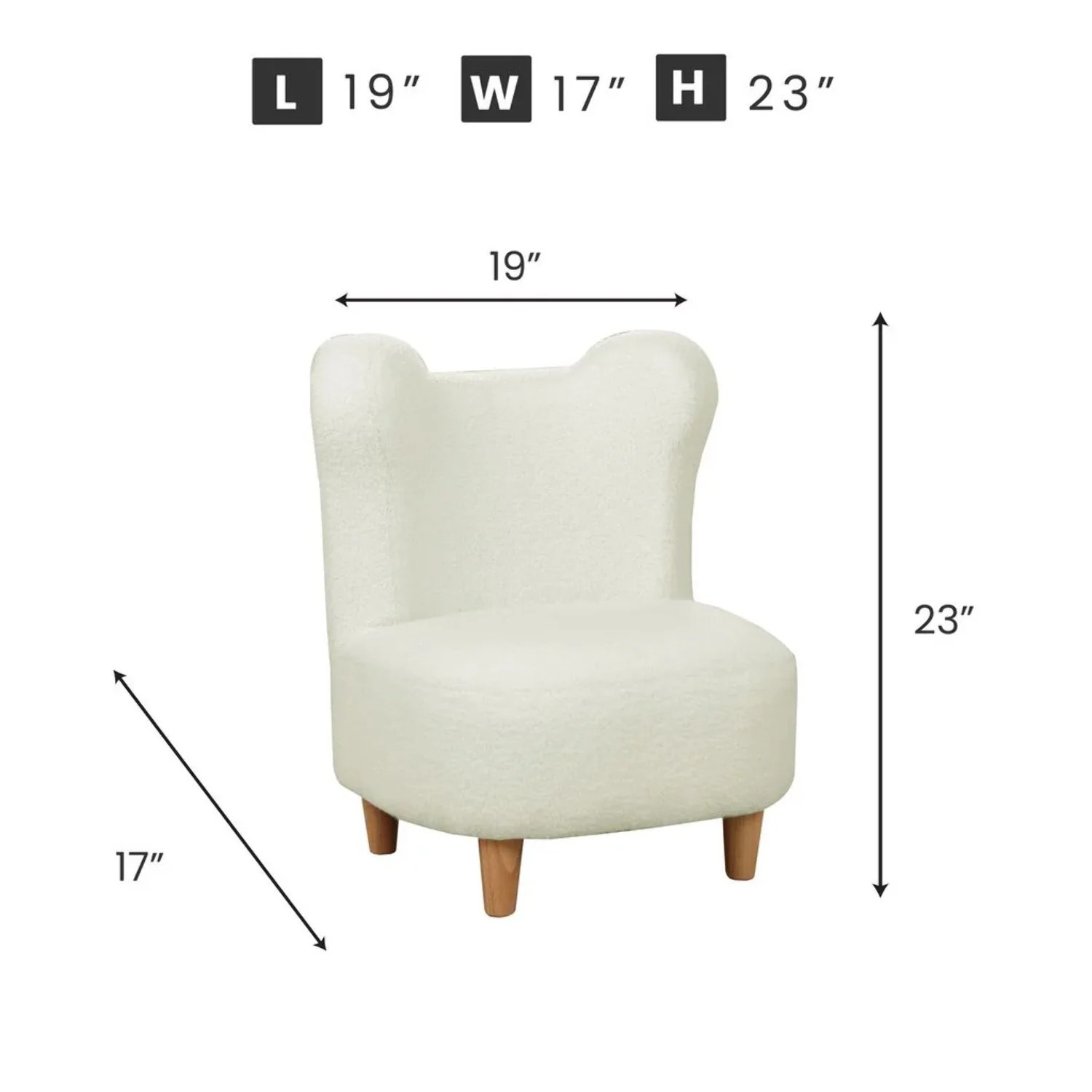 Kid's Club Chair-Teddy Bear Chair-Curved-Big Kid-Toddler | Walmart (US)