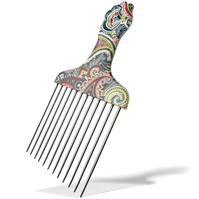 Stainless Steel Professional Hair Styling Pick Comb, Ideal for Afro and Curly Hair, Unisex Design | Amazon (US)