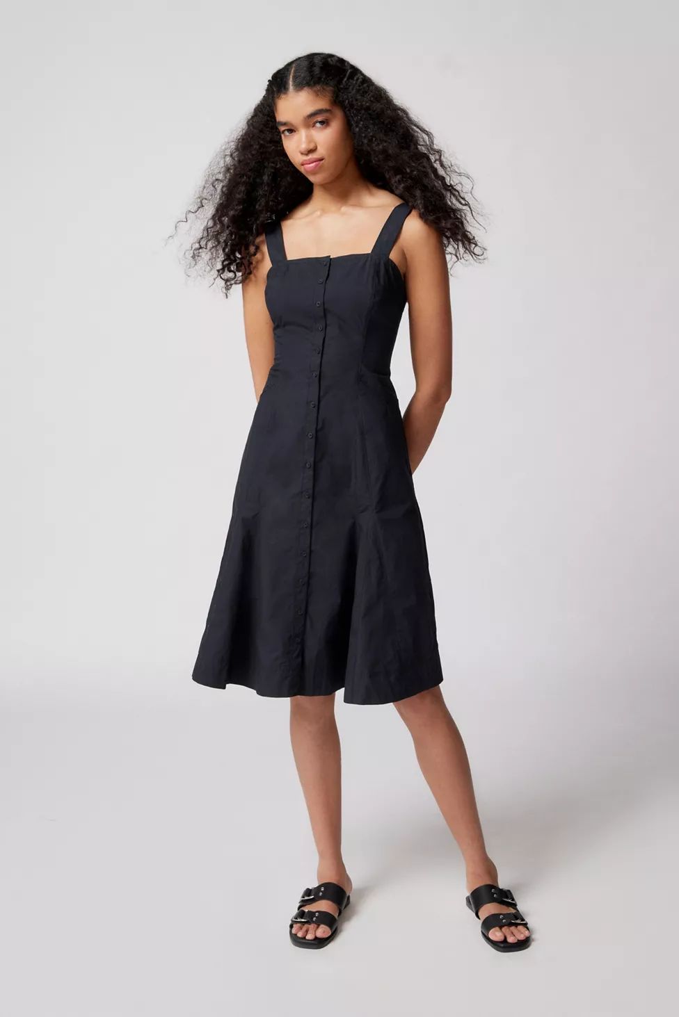 BDG Teega Button Midi Dress | Urban Outfitters (US and RoW)