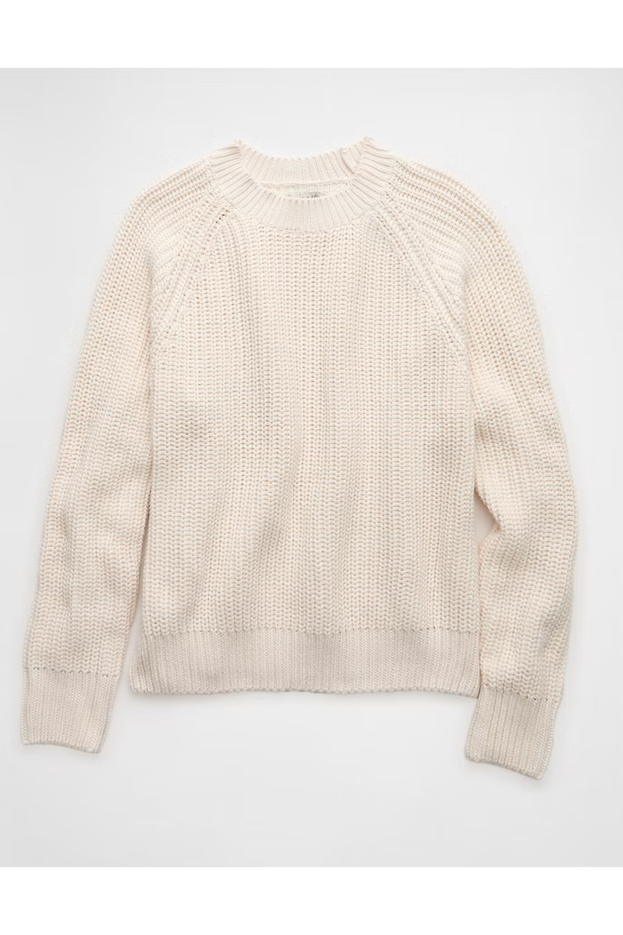 AE Crew Neck Raglan Sweater Women's Cream M | American Eagle Outfitters (US & CA)