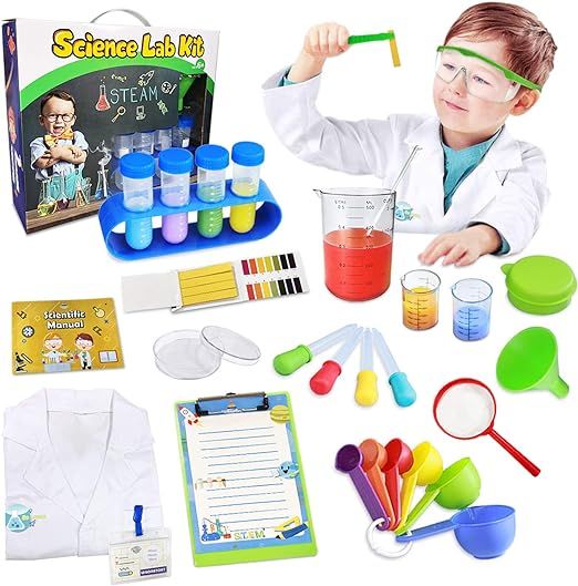 UNGLINGA Kids Science Kit Lab Coat Set First DIY Chemistry Experiment Activity Exploration STEM T... | Amazon (US)
