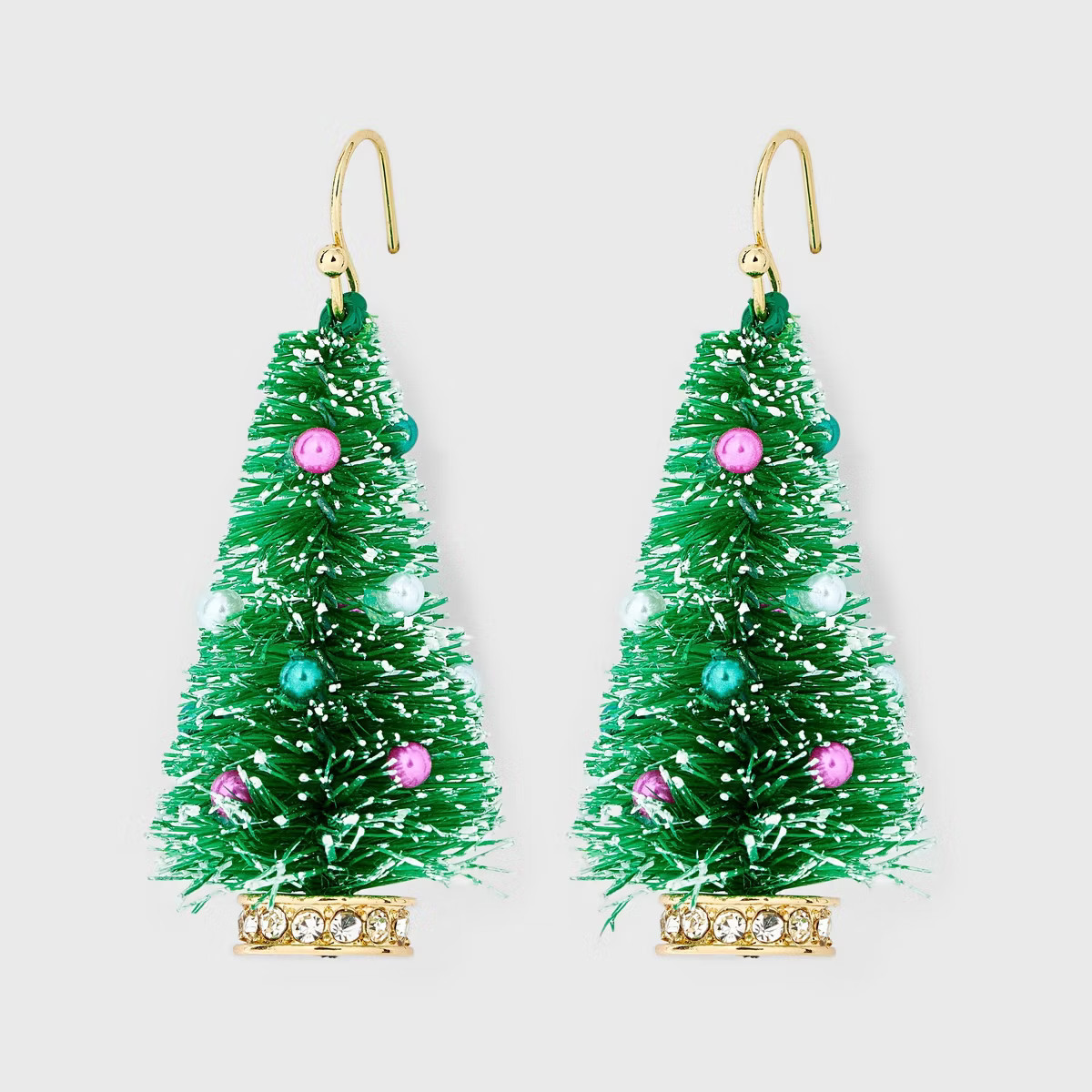 Holiday Tree with Ornaments Drop Earrings - Green/Gold | Target