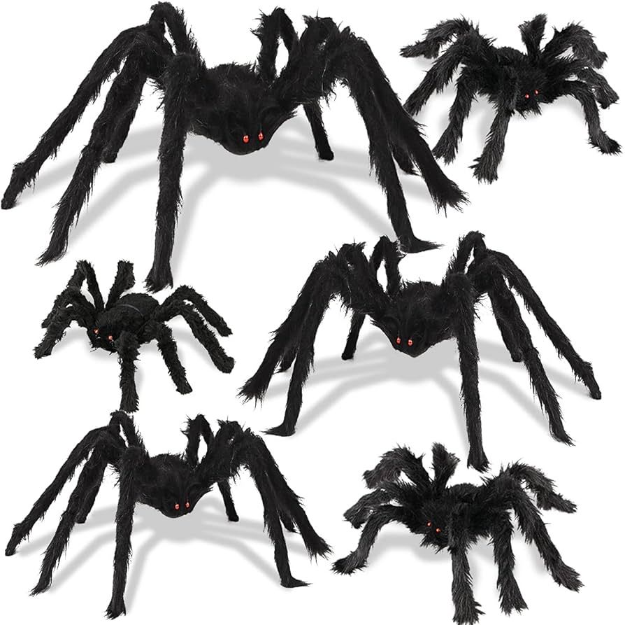 Baisoo Halloween Spider Decorations, 6 Pack Giant Spider Outdoor Decorations for Halloween, Scary... | Amazon (US)