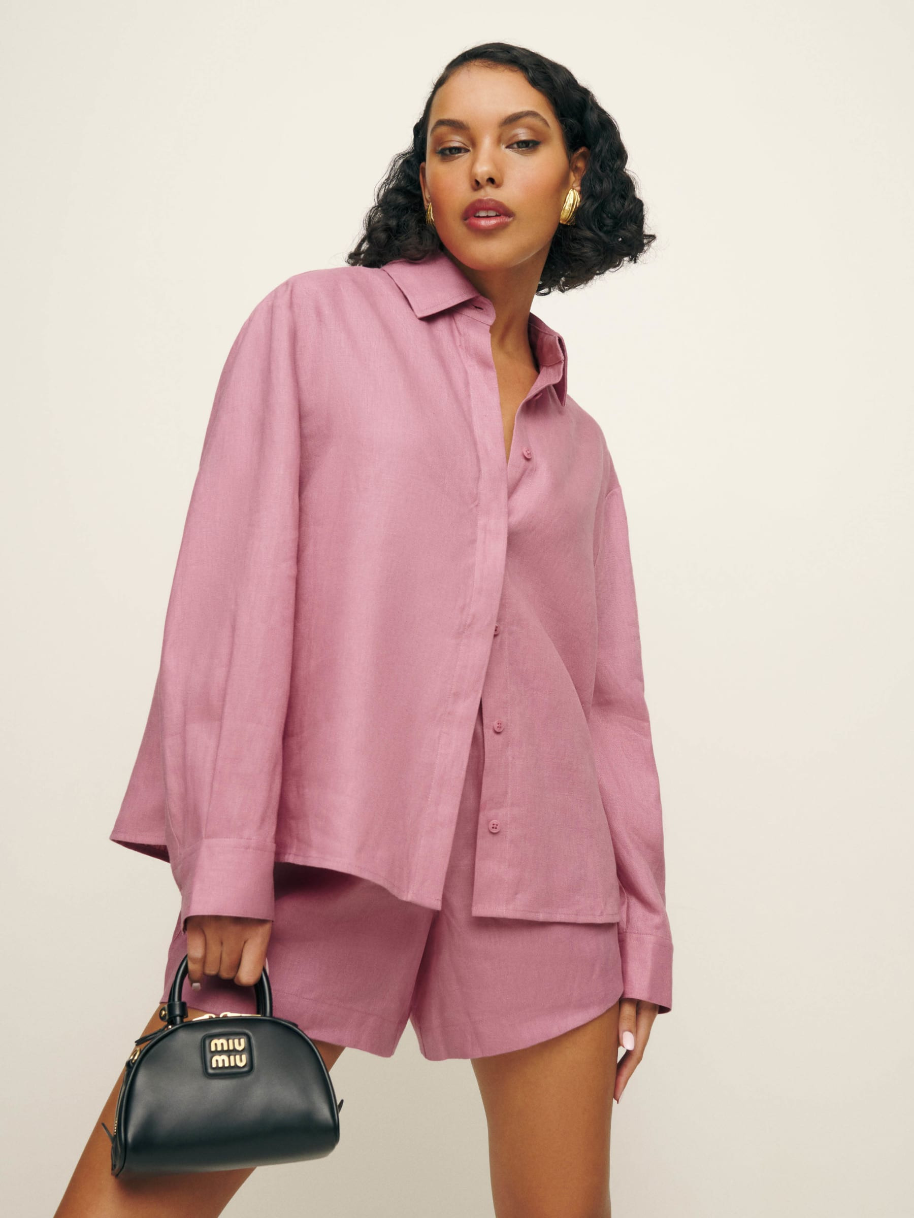 Andy Oversized Linen Shirt | Reformation (Global)