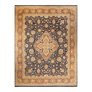 Mogul 12 ft. x 15 ft. Blue Oriental Wool Indoor Area Rug | The Home Depot