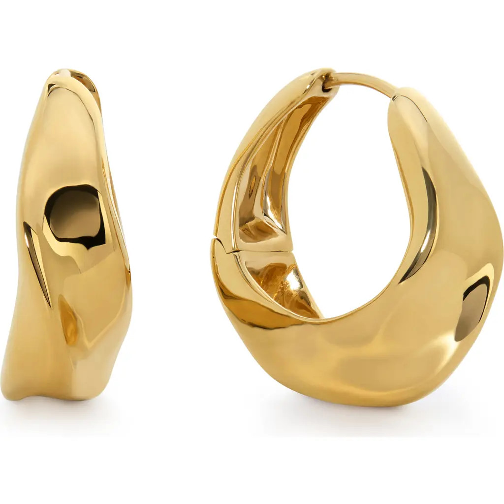 Monica Vinader Nomade Medium Hoop Earrings in 18K Gold Vermeil at Nordstrom | Nordstrom