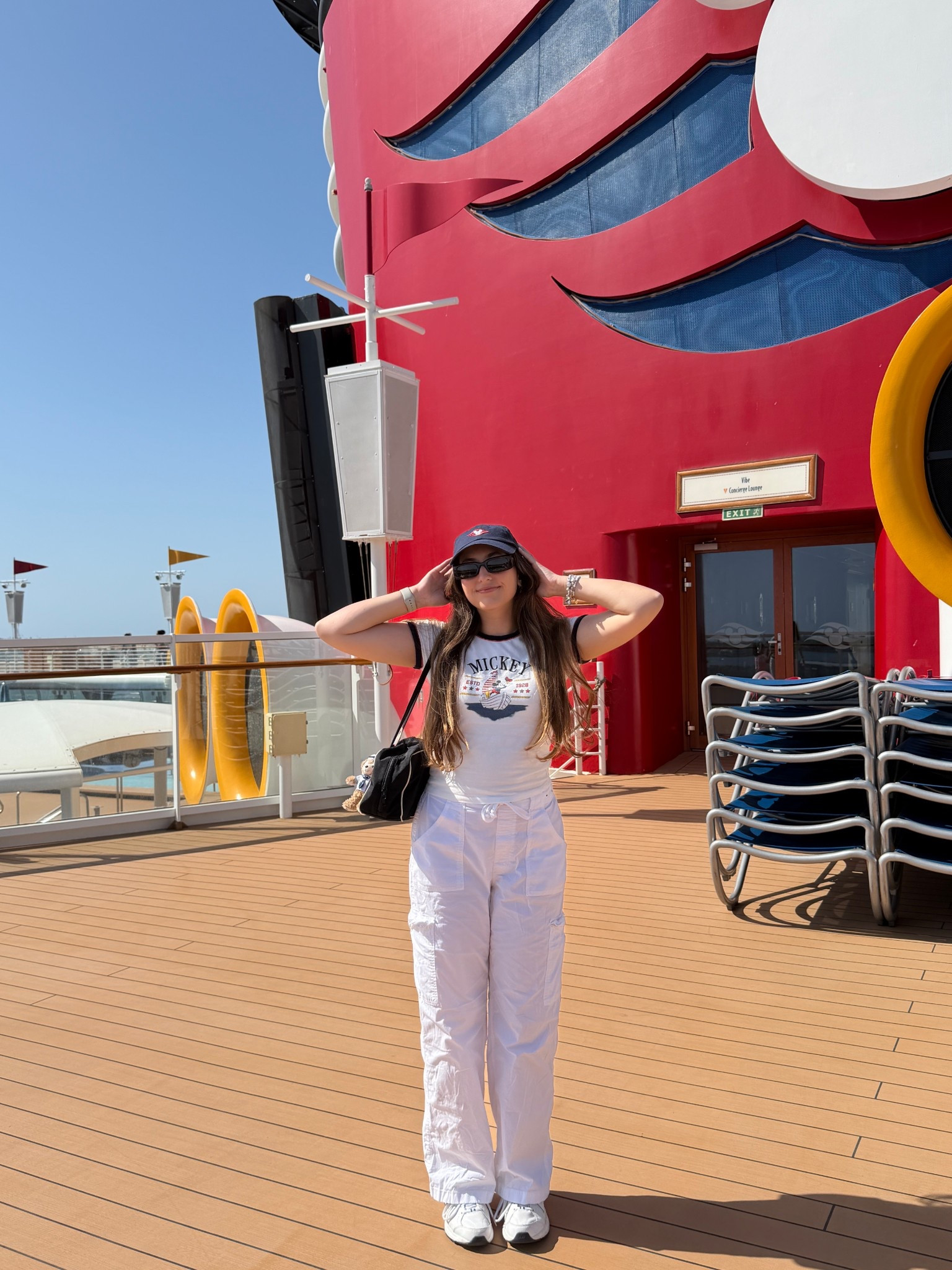 Disney Cruise Embarkation Day outfit ✨

Hat: Disney Cruise Line (linked on eBay) 
Baby tee: CottonOn 
Pants: Hollister
Bag: Baggu/the Disney Store
Shoes: New Balance
Sunglasses: I-Sea

Ig: @jkyinthesky 

#disneycruise #disneycruiseline #disneystyle #disneyvacation #disneytrip #disneyootd #disneyoutfit #disneyoutfits #disneyoutfitinspo #summerstyle #styleinspo #nauticalstyle #disneycreator

#LTKdayinmylife #LTKootd #LTKTravel