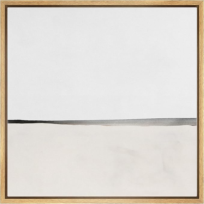 Amazon.com: SIGNWIN Framed Canvas Print Wall Art White Tan Pastel Geometric Landscape Abstract Sh... | Amazon (US)