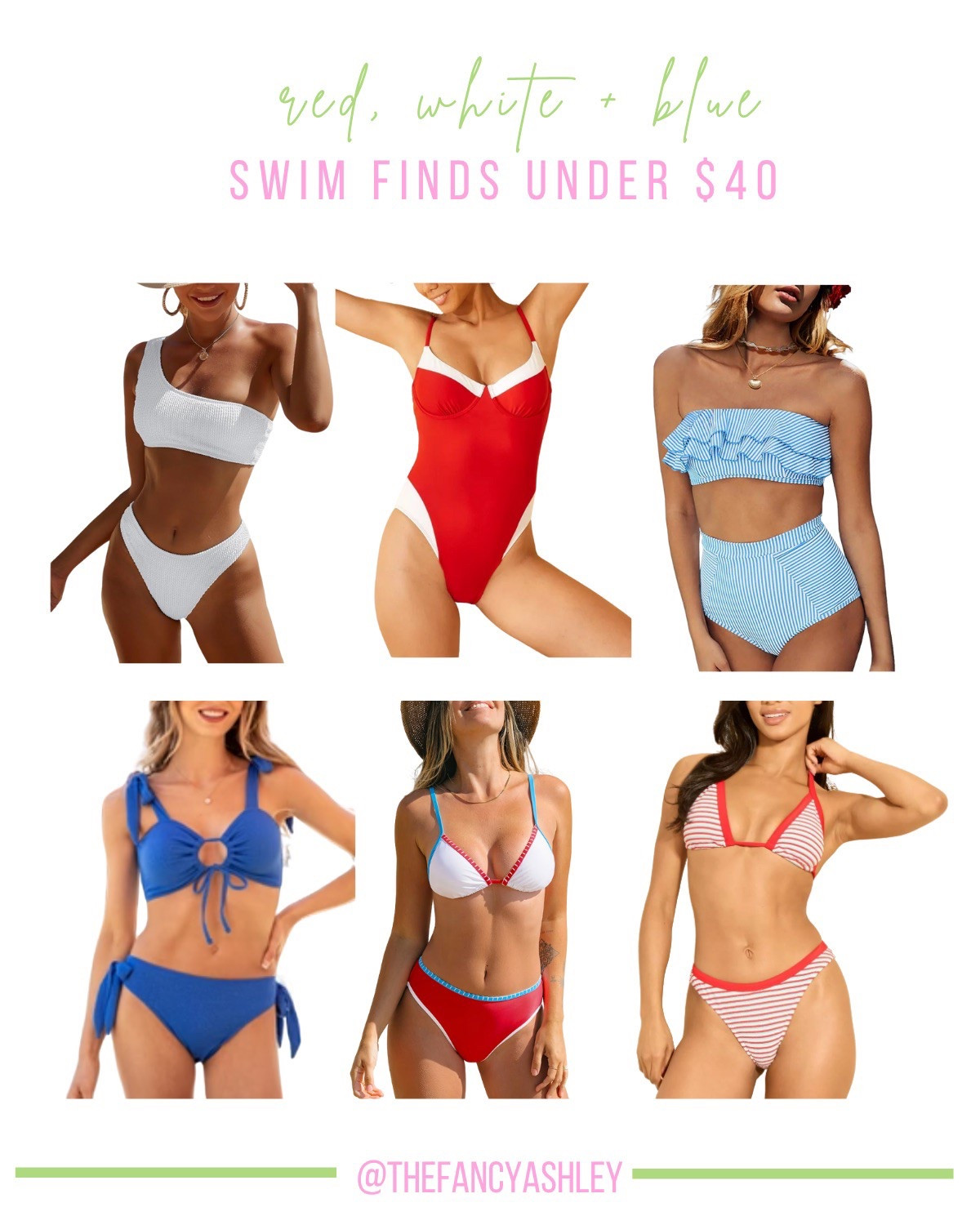 Rounded up some seriously cute red, white and blue swim finds for 4th of July, ALL under $40!! 

#LTKFindsUnder50 #LTKSwim