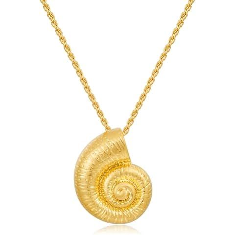 YANCHUN Conch Shell Necklace for Women Gold Shell Necklace Dainty Seashell Necklace Trendy Shell ... | Amazon (US)