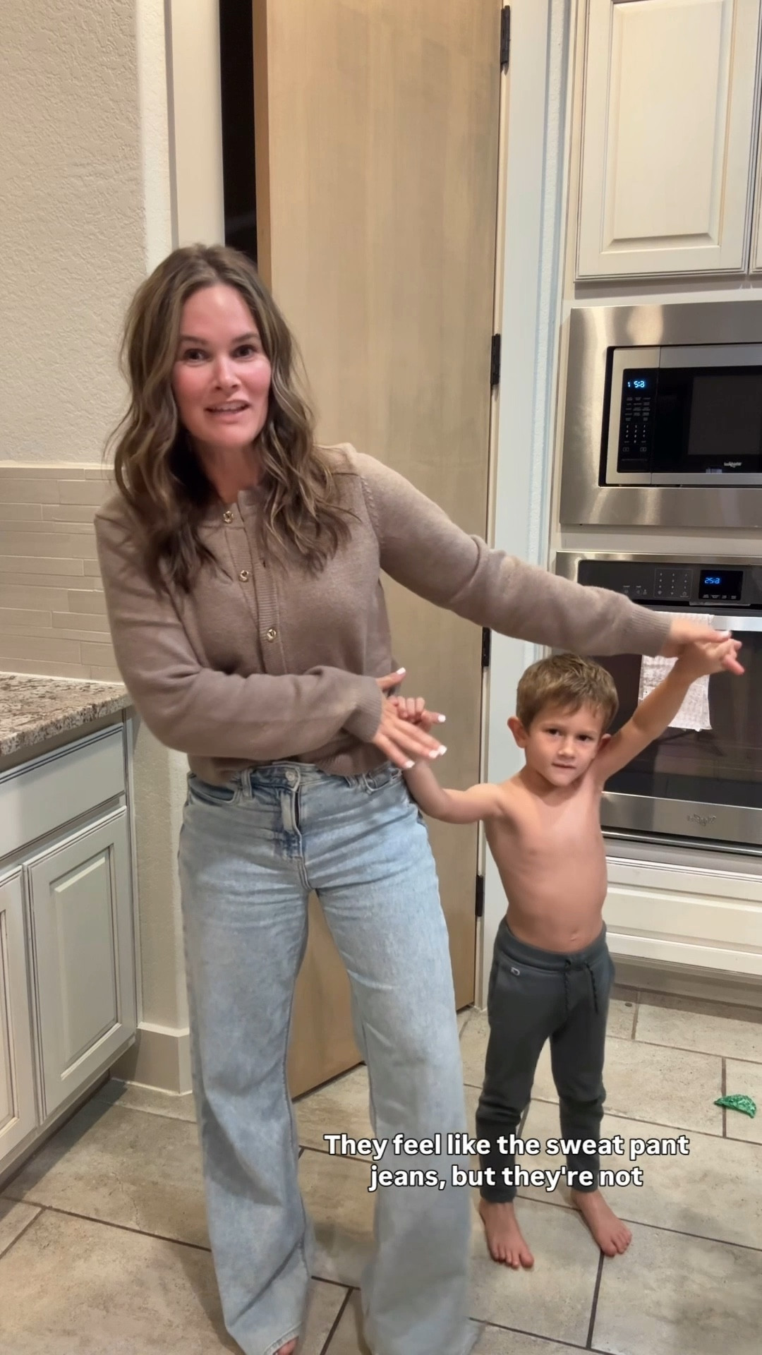 I go down in the jeans! Sunday church outfit you’ll actually feel comfortable in 🤍 Amazon sweater, American Eagle jeans, easy flats = polished but effortless. Mom-approved, budget-friendly, and comfy enough for all morning ✨ #SundayStyle
#MomStyleDaily
#AffordableOutfits

#LTKgrwm #LTKootd #LTKSaleAlert