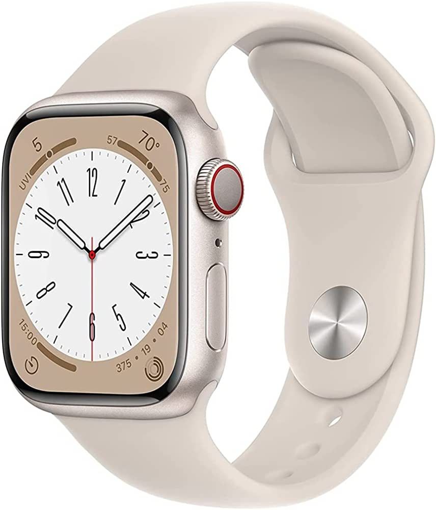 Apple Watch Series 8 (GPS, 45MM) - Starlight Aluminum Case with Starlight Sport Band (Renewed) | Amazon (US)