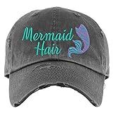Mermaid Hair Hat | Distressed Baseball Cap OR Ponytail Hat | Fun Beach Hats for Women | Mermaid Tail | Amazon (US)