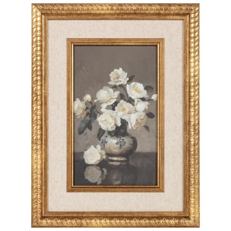 Vintage White Floral Art Print with Frame | Walmart (US)
