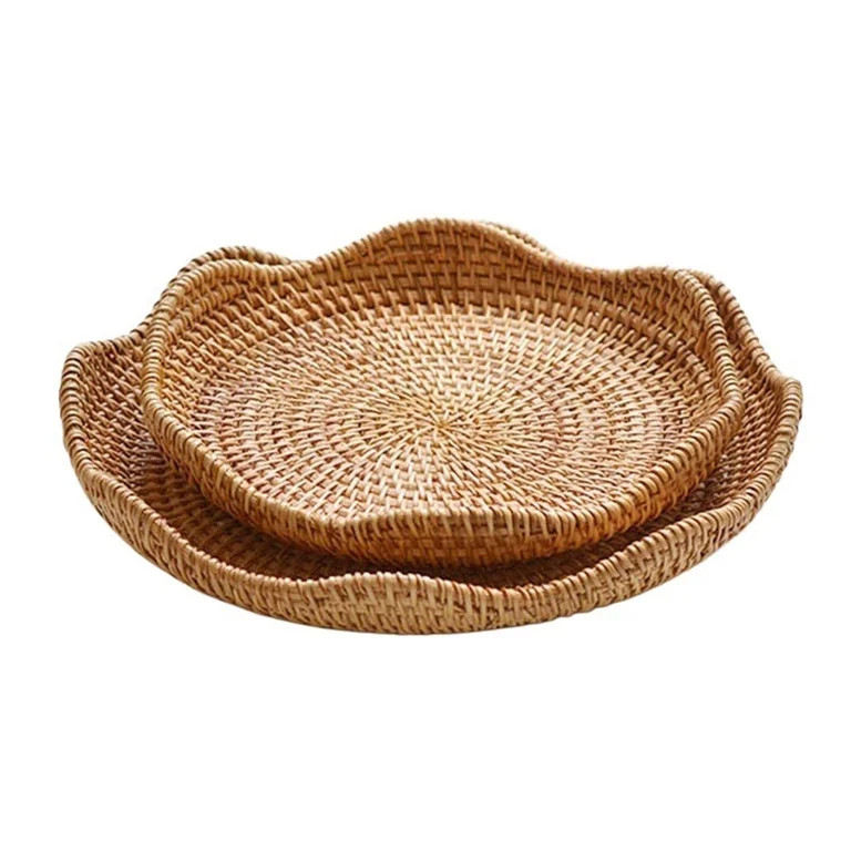 Scalloped Edge Serving Plates Multi-Purpose Fruit Snack Tray Decorative Tabletop Organizer | Walmart (US)