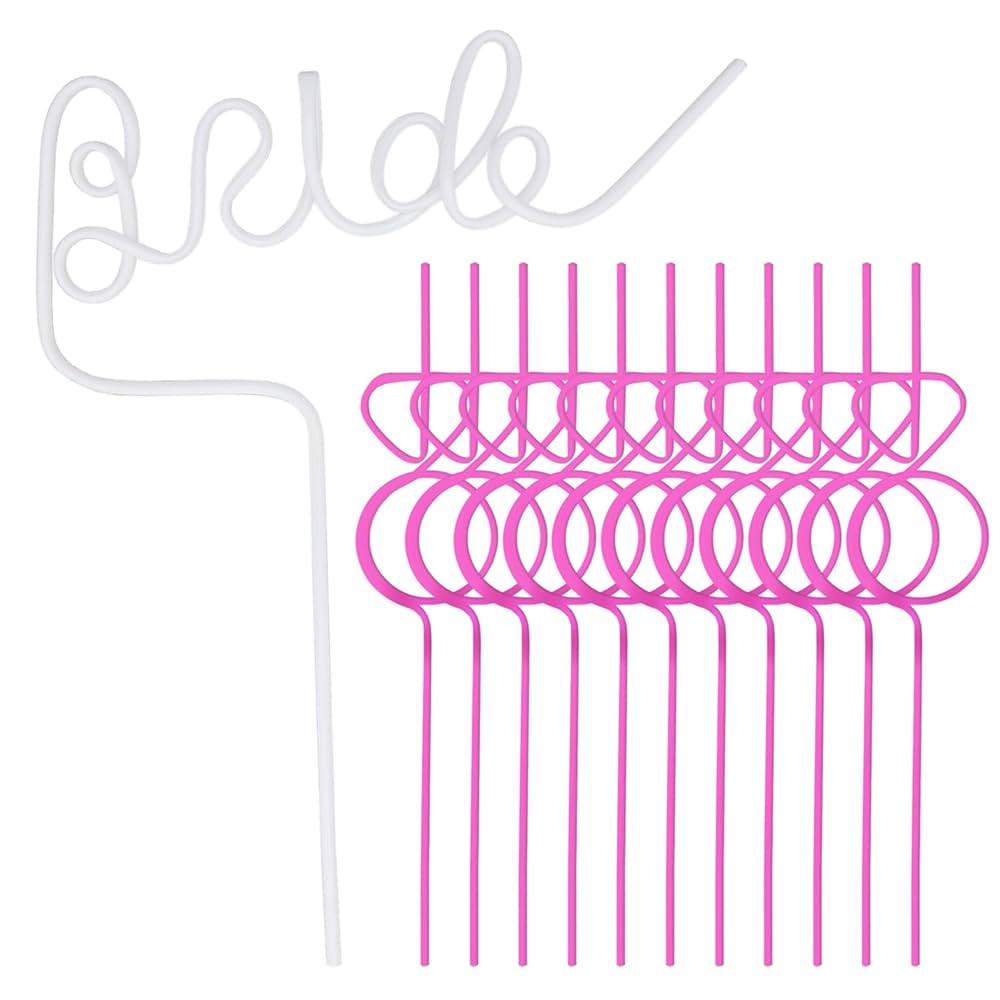 Bride Party Supplies,11 Diamond Ring (Pink) and 1 Bride Straw (White),Bride to be & Wedding Party... | Amazon (US)