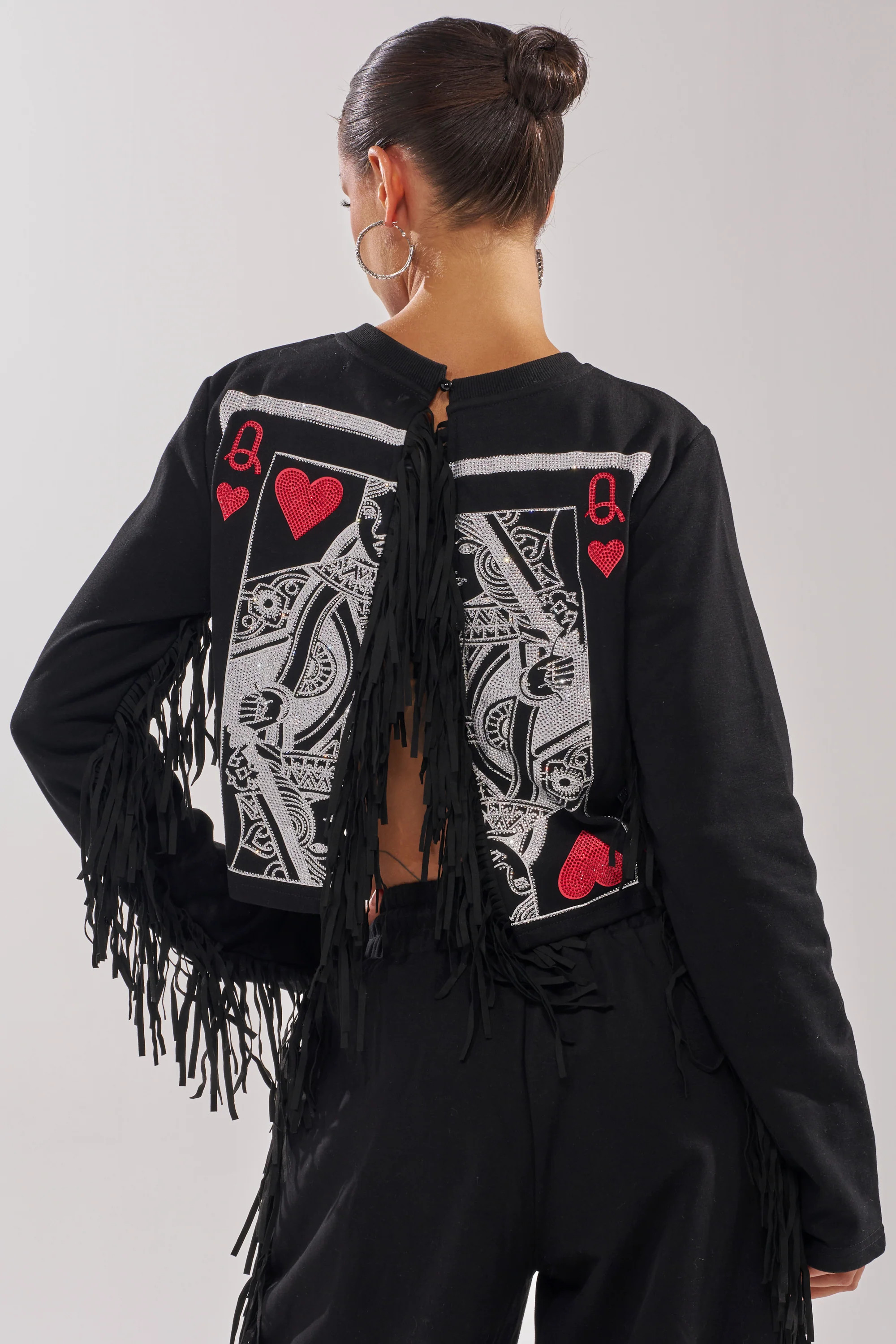 PLAYING CARDS CROP SWEATSHIRT | AKIRA