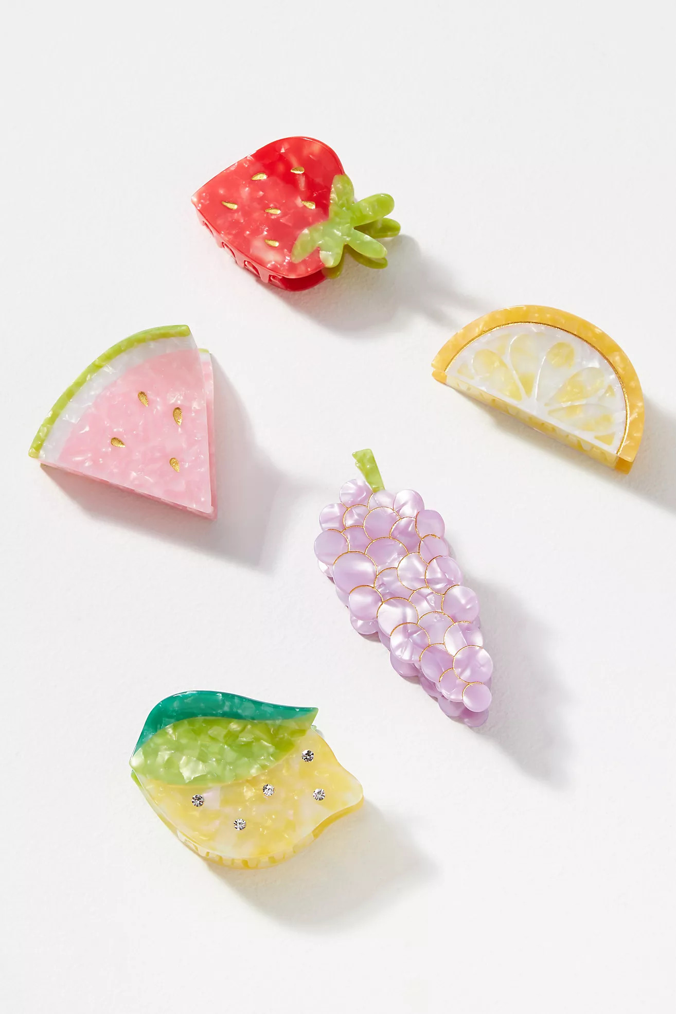 Frasier Sterling Fruit Hair Claw Clips, Set of 5 | Anthropologie (US)