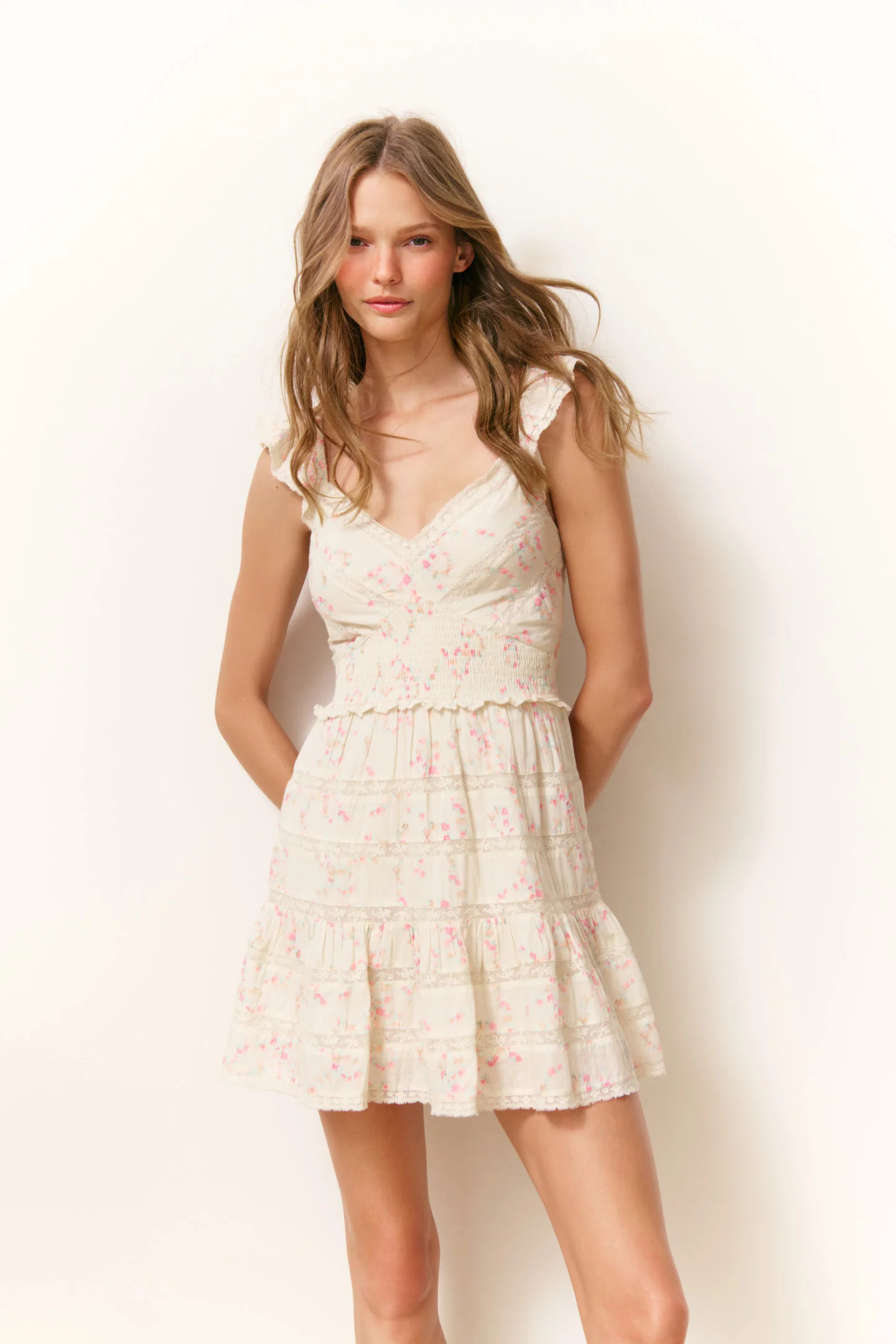 Finny Cotton Luna Rosa Fleur Mini Dress | LoveShackFancy