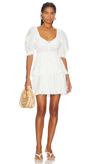 Puff Sleeve Mini in White | Revolve Clothing (Global)